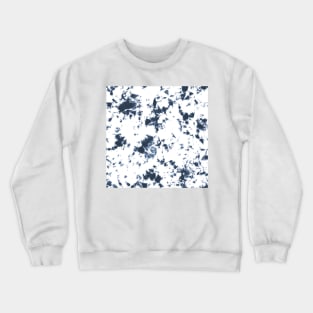 Navy blue and white Storm - Tie-Dye Shibori Texture Crewneck Sweatshirt